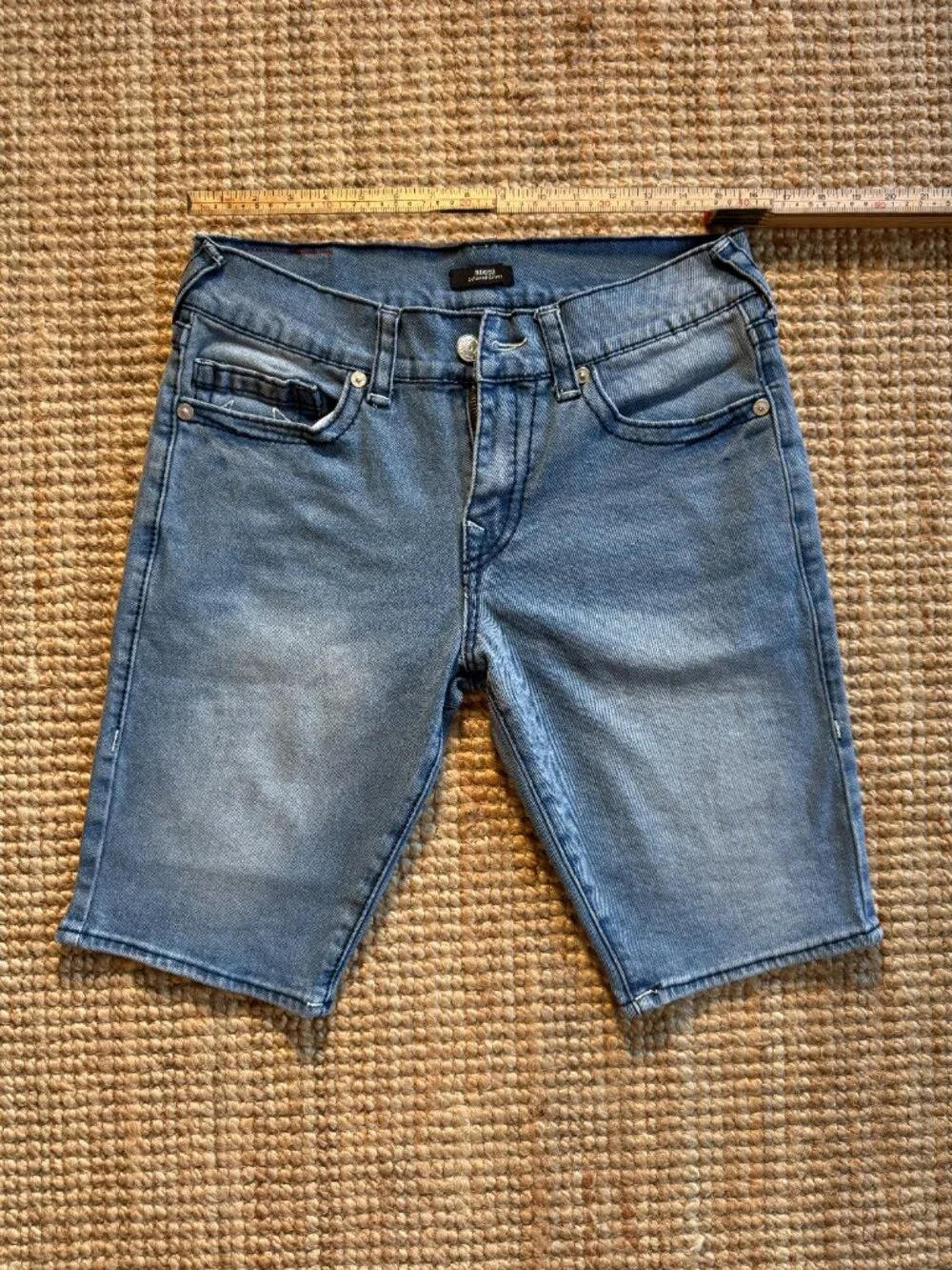 True Religion Rocco Relaxed Skinny Mens Denim Shorts Size 32 Blue